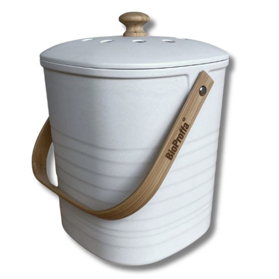 Bambuhink Bomullsvit 3,8l - för matuppsamling i gruppen Matuppsamlingshink hos bokashi.se (411-102)
