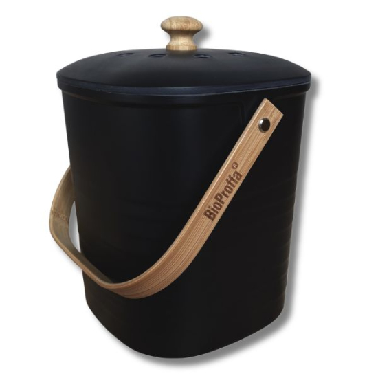 Bambuhink Svart 3,8l - för matuppsamling i gruppen Matuppsamlingshink hos bokashi.se (411-103)