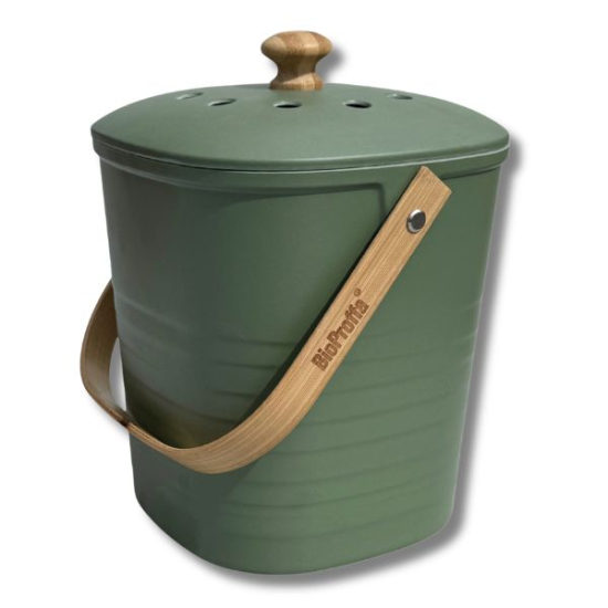 Bambuhink Mossgrön 3,8l - för matuppsamling i gruppen Matuppsamlingshink hos bokashi.se (411-104)