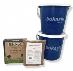 Startkit Lilla Svenska Budgethinken- 2 st 5 litershinkar + 300 g strö + 1,5 liter biokol