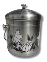 Mumin - hink för matuppsamling, Stainless Steel 4l - "Garden Life" 