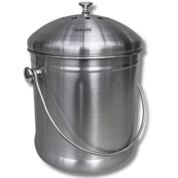 Stålhink Rostfritt Stål 7,5l med kolfilter - för matuppsamling