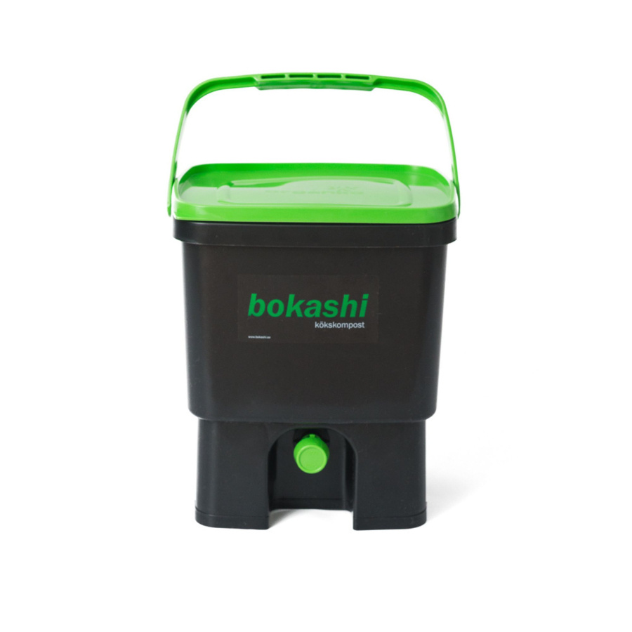 Bokashihink svart/grön med kran 