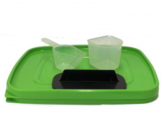 Startkit svart/grön - 2 st bokashihinkar med kran + 1 kg strö 