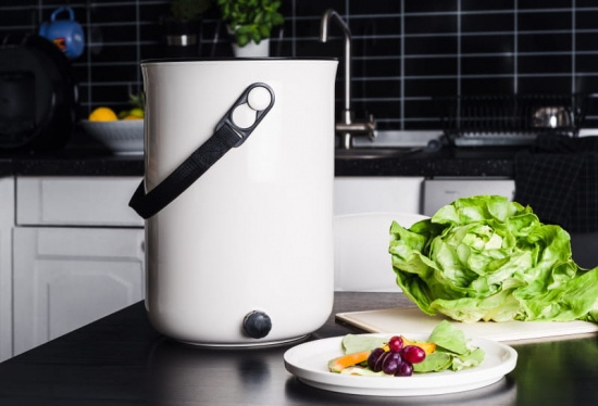 Bokashi 2.0 gräddvit - 1 st designad hink för köksbänken