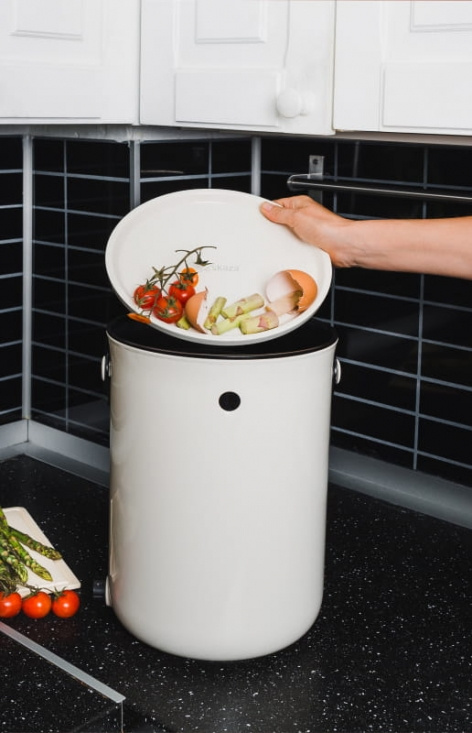 Bokashi 2.0 gräddvit - 1 st designad hink för köksbänken