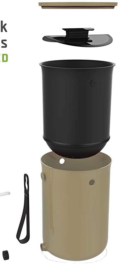 Startkit - Bokashi 2.0 cappuccino - 2 st designade hinkar för köksbänken + 1 kg strö