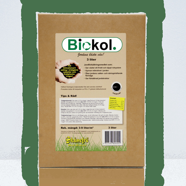 Extrahinkar till Bokashi och biokol - 4 st svenska hinkar + 6 liter svensk biokol