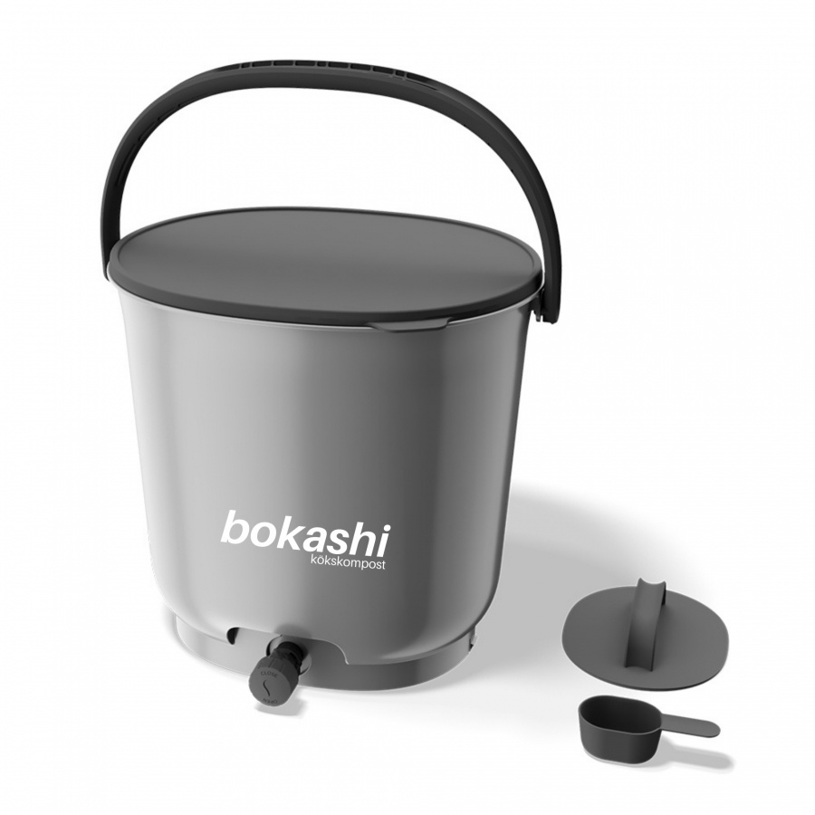 Bokashi Essential grå - 2 st kranhinkar med bas + tillbehör (ej strö)