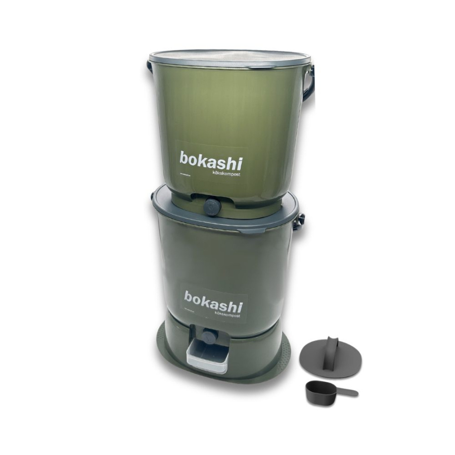Bokashi Essential olivgrön - 2 kranhinkar med bas + tillbehör (ej strö)