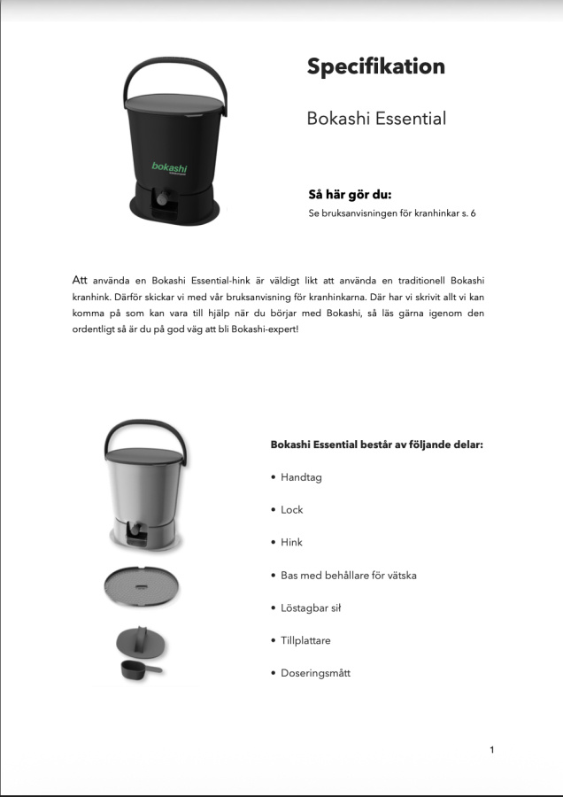 Bokashi Essential olivgrön - 2 kranhinkar med bas + tillbehör (ej strö)