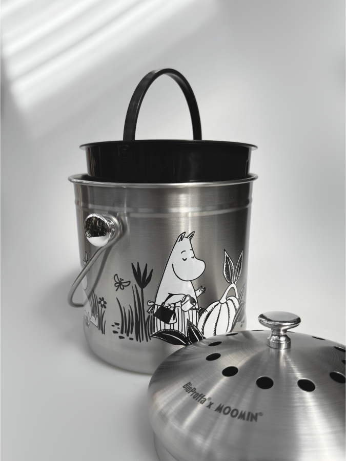 Mumin - hink för matuppsamling, Stainless Steel 4l - 