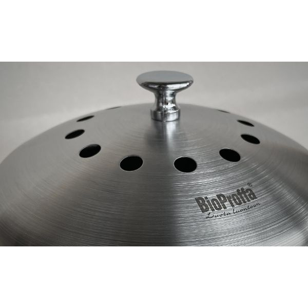 Stålhink Vit räfflad 5l med kolfilter - för matuppsamling