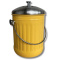 Stålhink Gul räfflad 5l med kolfilter - för matuppsamling Stålhink Gul räfflad 5l med kolfilter - för matuppsamling