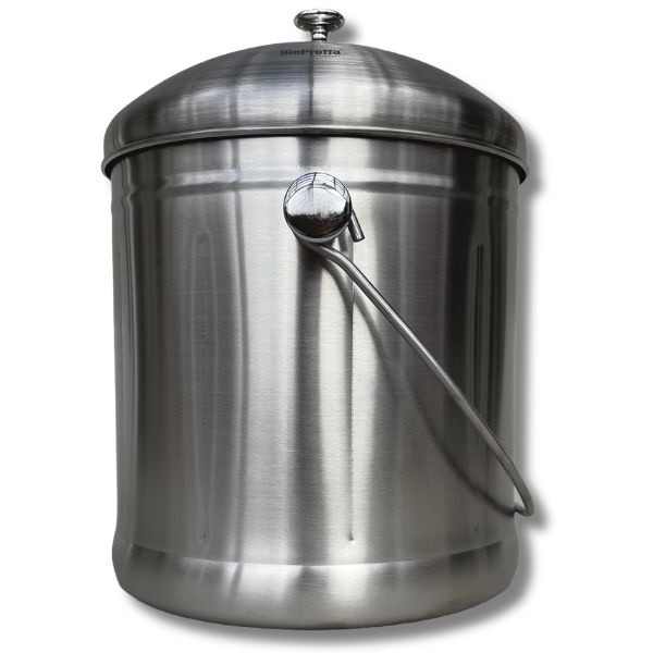 Stålhink Rostfritt Stål 7,5l med kolfilter - för matuppsamling